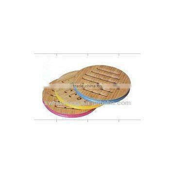 New design for 2016 round bamboo dinner plate mat with color edge