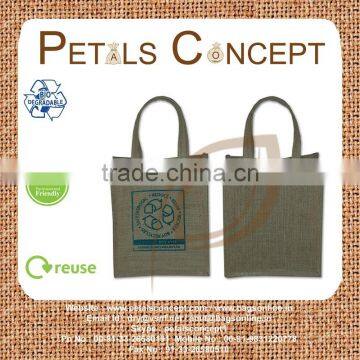 Promotional grocery bag with jute self handle