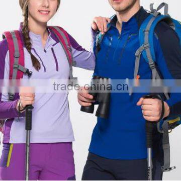 2016 New Long Sleeve Zipper Collar Jerseyes Climbing Hiking Running Camping T-shirt photo-2
