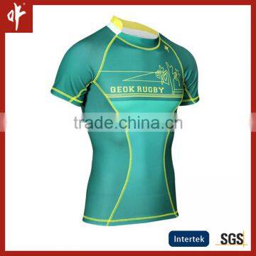 Heat Transfer Uniforms, Green Live Style,Custom Rugby Jerseys