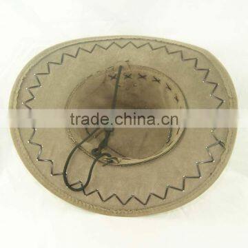 Brown Wool Felt Cowboy Hat, Wide Brim Sun Hat Top Quality photo-3