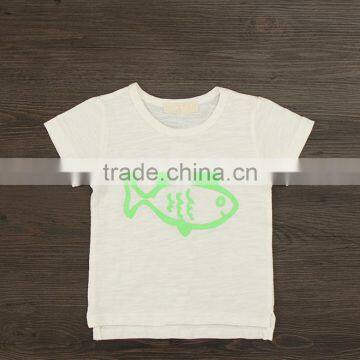 Comfortable Girls Cotton T-shirts With Fish Printer photo-5