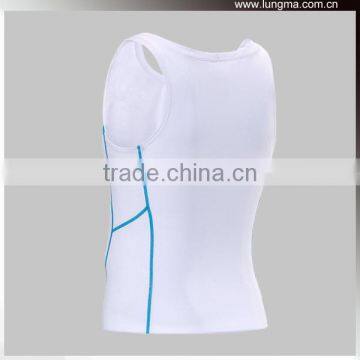 Polyester Summer Running Compression Tank Top, Tatto Compression Garments, Elastic Sleeveless Rash Guards photo-5