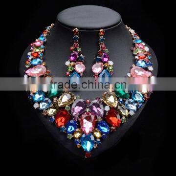 Fashion Big Crystal Water Drop Gems Necklace Jewelry Sets photo-2
