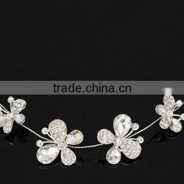 Unique clover design party jewelry high end shine crystal party hair jewelry 2016 hot sales party hairpins