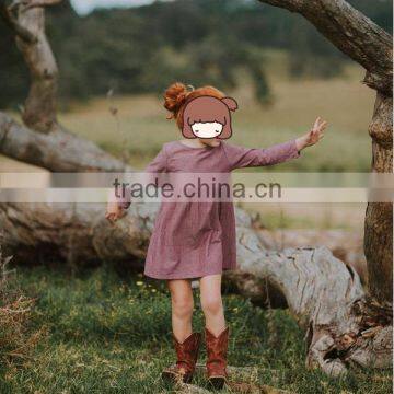 Kids Clothing Linen Dress Baby Long Sleeves Fancy Design Dress 6 Yesar Old Baby photo-4