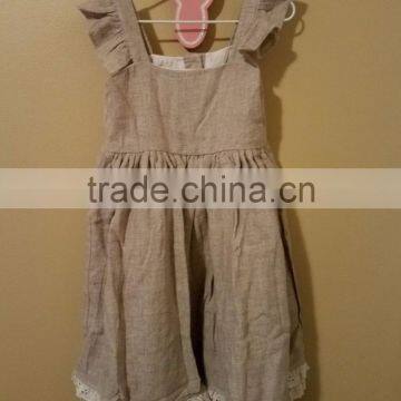 Girls Sunflower Wildling Dress Baby Well Dressed Wolf Remake Lace Linen Dress photo-4