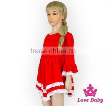 Christmas Dress Girl Clothes With Tassel Application Long Sleeve Children Dress Ball Gown Red photo-3