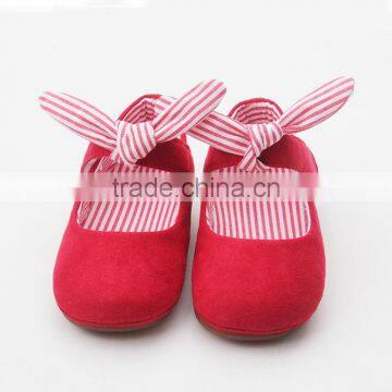Girls dance red faux soft leather baby shoes