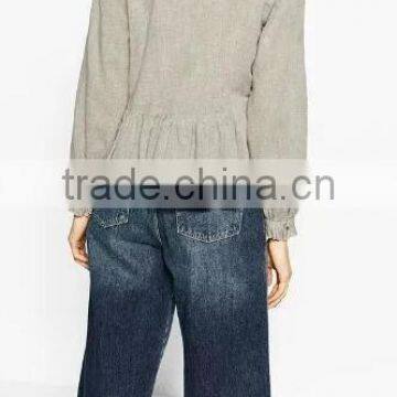 Runwaylover EY2365B New Fashion 2017 Ladies Deep V-Neck Embroidery Blouse photo-2