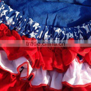 2015 New Baby Girls Kids Baby Girls Kid 4th of July Patriotic Bubble Romper With Matching Necklace and Headband Set photo-3