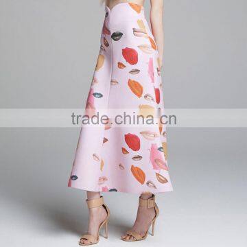 2015 New Fashion Sulty Lips Print Midi Long Women Skirt Wholesale photo-5