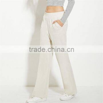 2017 OEM Soft Jogger Trousers Casual Olive Linen Women Pants photo-5