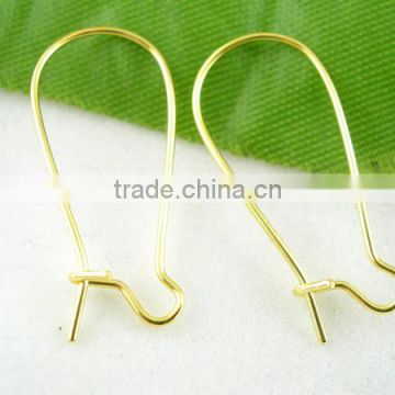 250PCs Gold Plated Ear Wires 24x11mm