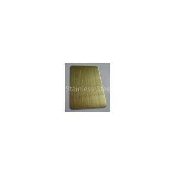 Ti-gold Colored Hairline Stainless Steel Sheet 201, 304, 316, 430 SGS Approved