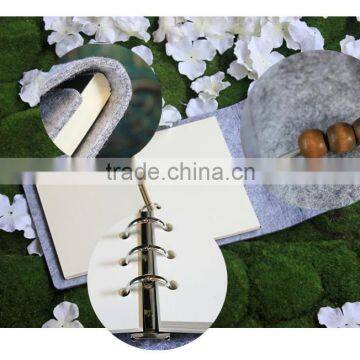 Novel Logo Custom Felt Cover With Embroidery Spiral Binding Dairy Notebook With Button