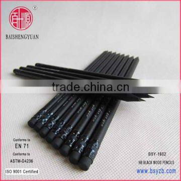 Black Wooden Pencil With Eraser photo-3