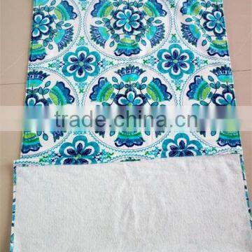 Digital reactive printing custom design yarn dyed velour square bath towel beach blankets