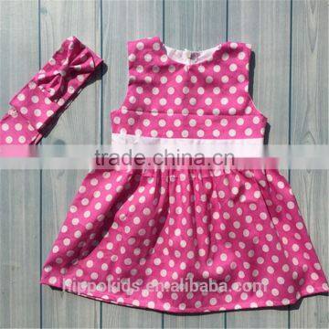 Best prices super quality dot printed girls dress in apparel