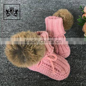 Winter Autumn Cute Fashion Anti Slip Booties Baby Handmade Kinitted Shoes