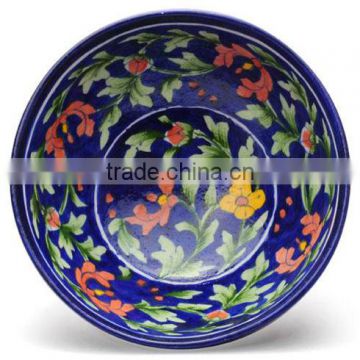 Handmade Blue Pottery Ceramic Dinnerware Bowls Collection