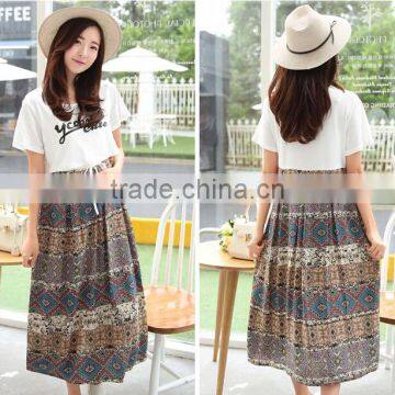 Korean Style Short Sleeve Blouse Printed Pregnant Maxi Dresses Ladies Maternity Dress photo-4