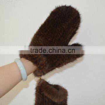 SJ932-05 Stock Wholesale Retail Female Winter Knitted Glove Italy Fur