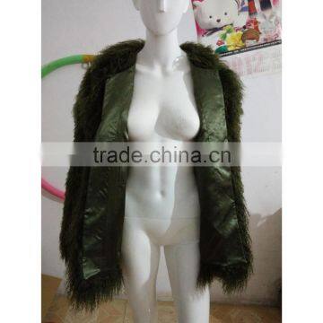 SJ188-01 Olive Green Women Costume Hot Sale/Sheep Fur Coats Jackets OEM