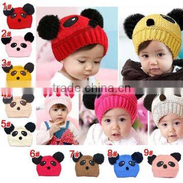 lovely cartoon panda handmade crochet baby hat