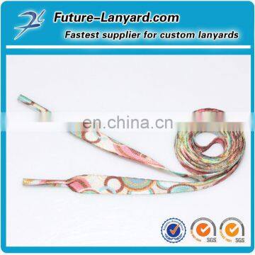 Polyester flat shoelaces with custom logo