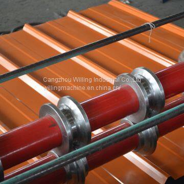 High Standard Hot Selling Galvanized Trapezoidal Roof Sheet Roll Forming Machine photo-2