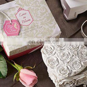 "Love in Bloom" Rose Heart Jewelry & Trinket Box Favors