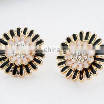 2016 New Fashion Sparkling Earrings Sunflowers Zircon Imitation Jewelry Accessories Girls Wedding Gift photo-4