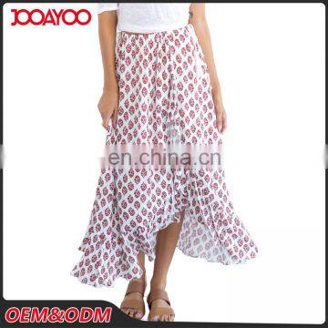 Mature Women Print Floral Maxi Skirt Latest Long Skirt Design