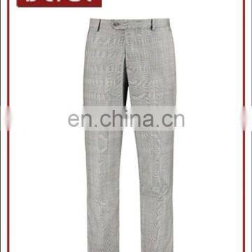 Mens Grey Check New Design Anti-shrink Slim Fit Trousers