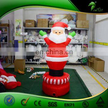 2m Height Inflatable Automatic Whirling Santa / Custom Giant Inflatable Christmas Santa Claus / Christmas Decoration Balloons