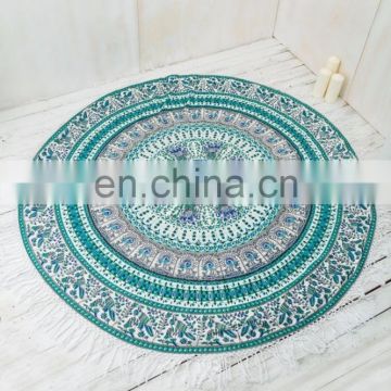 Indian Roundie Round Tassel Mandala Hippie Tapestry Parrot Mandala Beach Throw Towel Yoga Mat Bohemian Art