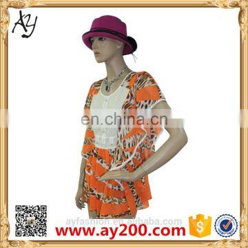 2016 Summer Ladies Chiffon Flowers Printing Dress Casual Dresses Pictures for Women photo-3