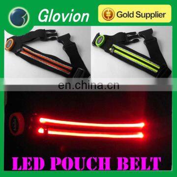 led belt super bright in the night Led waist belt for outdoor running LED sport belt with pouch