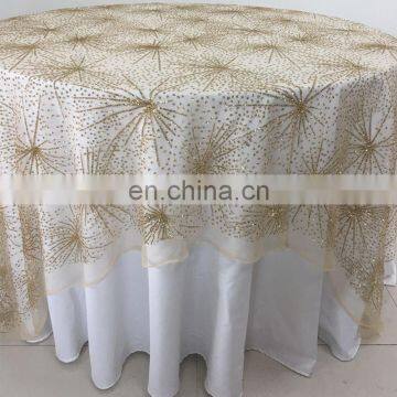 TC219A cheap gold banquet table overlays wedding