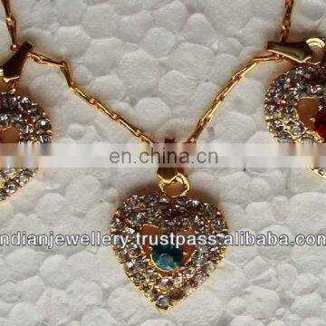 Costume fashion jewelry rhinestone pendants set manufacturer, Fashion jewellery rhinestone pendents exportere