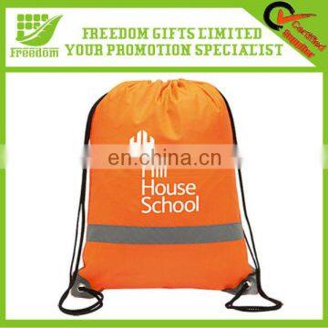 Retangular Reflectiing Safety Drawstring School Bag