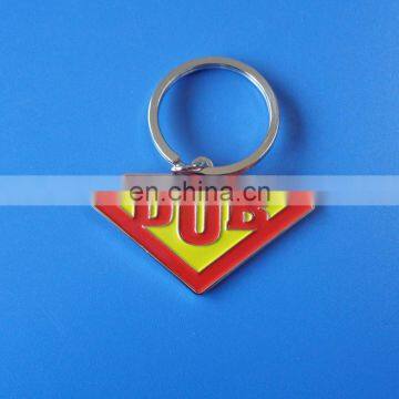 club promotional keychain customized bar logo design souvenir soft enamel metal keychain