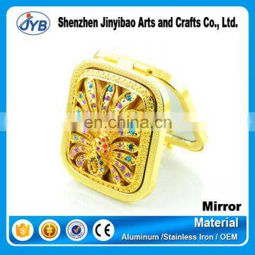 Stainless Steel Frame Material and Bronze,electroplate Finishing cosmetic pocket mirror