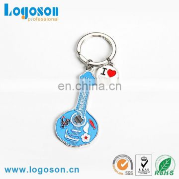 Promotional key chain two tone cock logo handmade guitar keychain