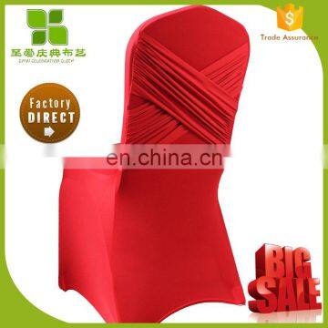 Hot Sale Spandex Cross Ruffle Back Banquet Chair Cover
