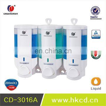 200ml*3 High quality factory sale hotel triple hand liquid soap dispenser CD-3016A