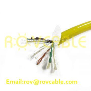 3X1mm2+Cat6 4X2X23AWG shielding 4 twisted pair signal wire neutral buoyancy cable ROV umbilical cable