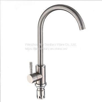 304 Stainless Steel Faucet Kitchen Faucet Hot and Cold Water Mixing Valve Rotary Drawing Sink Faucet photo-2