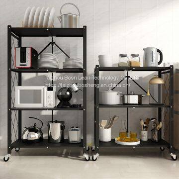 Multifunctional Black color Stainless Steel Kitchen Shelf For Kitchenware